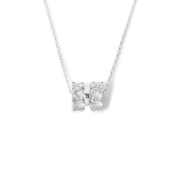 925 Sterling Silver Clavicle Necklace With Paved Six Pointed Star Three Ring Pendant Electroplated Cross Chain For Women