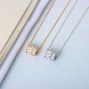 925 Sterling Silver Clavicle Necklace With Paved Six Pointed Star Three Ring Pendant Electroplated Cross Chain For Women