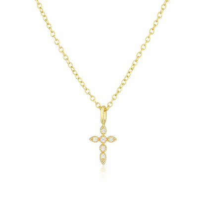 Sterling Silver Copper Elegant Cross Plating Pendant Necklace