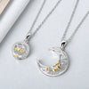 Sterling Silver Couple Necklaces With Planet Moon Pattern And Electroplating Design