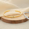Sterling Silver Couple Open Bracelet With Retro Pledge Design And Electroplated Finish