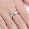 Sterling Silver Couple Ring With Heart Pattern And Electroplating Process