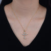 Sterling Silver Cross Chain Women's Hiphop Retro Trendy Diamond Set Pendant Necklace