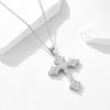 Sterling Silver Cross Chain Women's Hiphop Retro Trendy Diamond Set Pendant Necklace