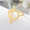925 Sterling Silver Crown Geometric Circle Open Ring With Goldplated Finish Cute Adjustable Jewelry For Women