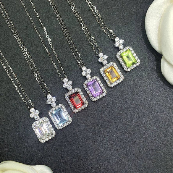 Sterling Silver Crown Pendant Necklace With Topaz Accent Electroplated Geometric Cross Chain Jewelry