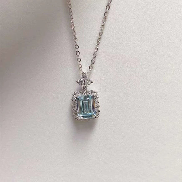 Sterling Silver Crown Pendant Necklace With Topaz Accent Electroplated Geometric Cross Chain Jewelry