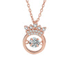 Sterling Silver Crown Pendant Necklace With Zircon Heart Design Electroplated Cross Chain Fashion Jewelry