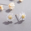 925 Sterling Silver Daisy Flower Earrings For Women Electroplated Floral Fashion Jewelry Wholesale