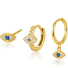 925 Sterling Silver Devil's Eye Cartoon Characters Earrings Set With Seiko Design
