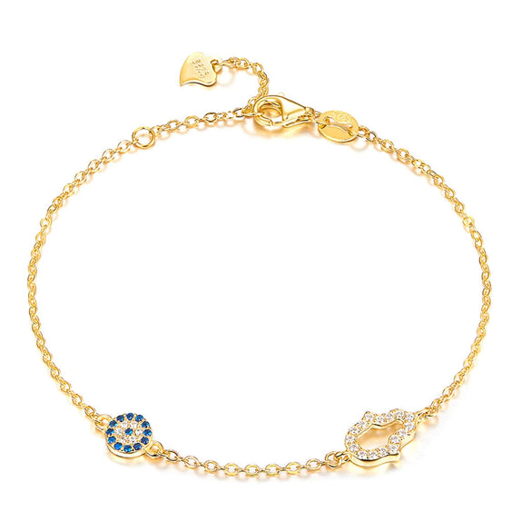 225 Sterling Silver Devil's Eye Diamond Cartoon Character Bracelet