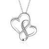 Sterling Silver Double Heart Necklace Unlimited Love Design