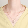 925 Sterling Silver Double Heart Pendant Necklace With Zircon Box Chain Electroplated Geometric Collarbone Necklace For Women