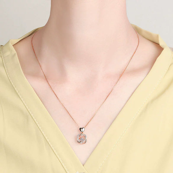 925 Sterling Silver Double Heart Pendant Necklace With Zircon Box Chain Electroplated Geometric Collarbone Necklace For Women