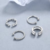 925 Sterling Silver Double Layer Twist Ear Cuff Geometric Electroplated Clip On Earring For Women Minimalist Ear Jewelry