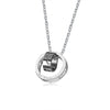 Sterling Silver Double Ring Pendant Couple Necklace Simple Elegant Electroplated Cross Chain Necklace For Women