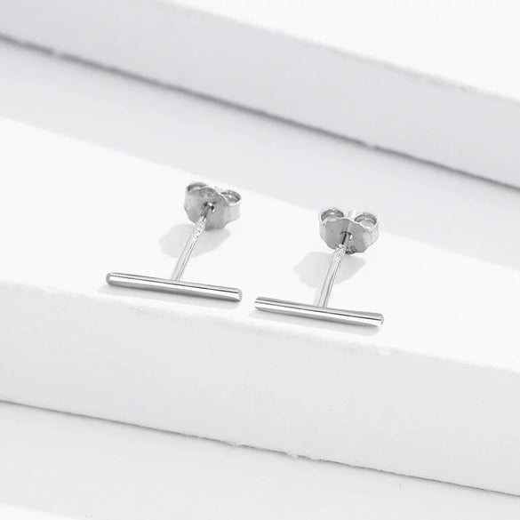 Sterling Silver Drop Earrings With Electroplated Finish Geometric Fairy Style Ear Studs For Women And Men