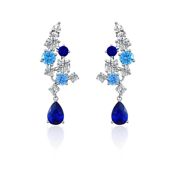 Sterling Silver Drop Shape Geometric Earrings For Women With Electroplating