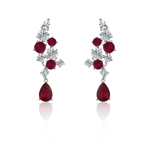 Sterling Silver Drop Shape Geometric Earrings For Women With Electroplating