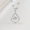 925 Sterling Silver Drop Shape Pendant Necklace With Micro Inlaid Full Diamond Beating Heart Design Electroplated Fashion Jewelry