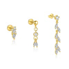 Sterling Silver Drop Shape Zircon Earrings Women's Minimalist Light Luxury