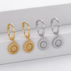 Sterling Silver Ear Buckle Wheel Design Electroplated Women's Earrings