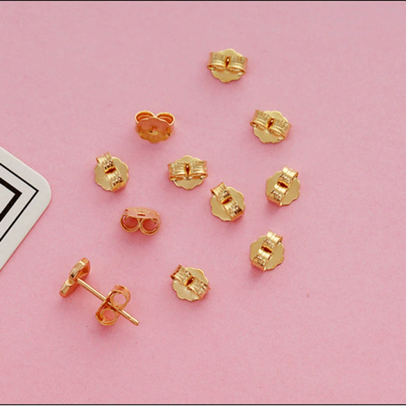 Sterling Silver 925 Ear Cap Ear Plug Ear Buckle Earrings Accessories 14K Gold Electroplated
