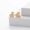 Sterling Silver Ear Clip With Three Dimensional Cherry Blossom Pattern Electroplated Women's Jewelry