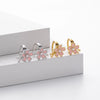 Sterling Silver Ear Clip With Three Dimensional Cherry Blossom Pattern Electroplated Women's Jewelry