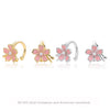 Sterling Silver Ear Clip With Three Dimensional Cherry Blossom Pattern Electroplated Women's Jewelry