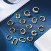 Sterling Silver 925 Earrings Goldplated Rose Gold Rhodium Electroplated Geometric Style Jewelry Batch