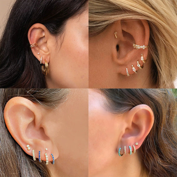 Sterling Silver 925 Earrings Goldplated Rose Gold Rhodium Electroplated Geometric Style Jewelry Batch