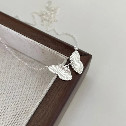 Sterling Silver Elegant Butterfly Pendant Necklace