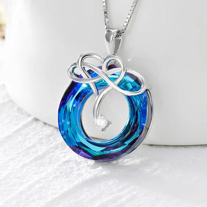 Sterling Silver Elegant Geometric Circle Heart Shape Plating Pendant Necklace