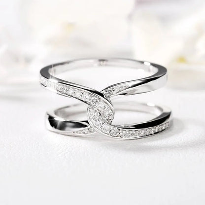 Sterling Silver Elegant Geometric Solid Color Plating Rings