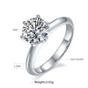 Sterling Silver Elegant GRA Certificate Plating Inlay Round Lab-Grown Diamonds Moissanite Rings