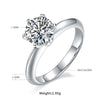 Sterling Silver Elegant GRA Certificate Plating Inlay Round Lab-Grown Diamonds Moissanite Rings