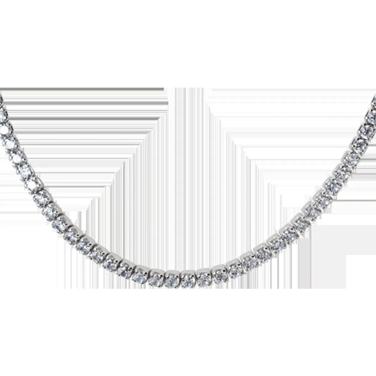 Sterling Silver Elegant Inlay Solid Color Zircon Necklace