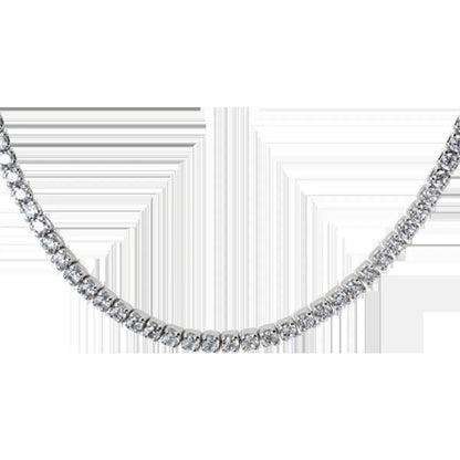 Sterling Silver Elegant Inlay Solid Color Zircon Necklace