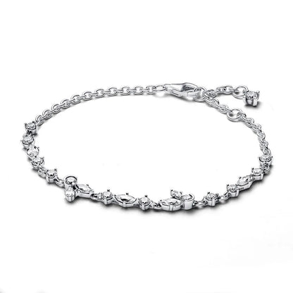 Sterling Silver Elegant Irregular Geometric Glass Zircon Bracelets