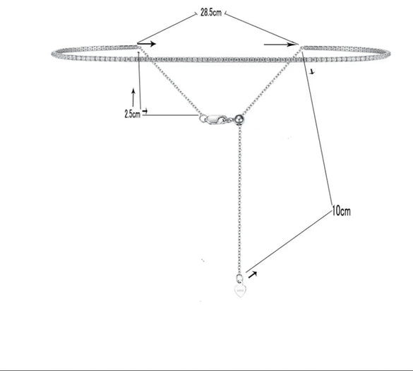 Sterling Silver Elegant Lady Inlay Geometric Moissanite Zircon Choker
