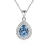 Sterling Silver Elegant Lady Streetwear Inlay Water Droplets Zircon Pendant Necklace