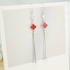 Sterling Silver Elegant Long Tassel Ear Line Earrings With Star Pattern For Women Slimming Style