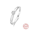 Sterling Silver Elegant Simple Style Geometric Plating Inlay Zircon Rings