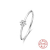 Sterling Silver Elegant Simple Style Geometric Plating Inlay Zircon Rings