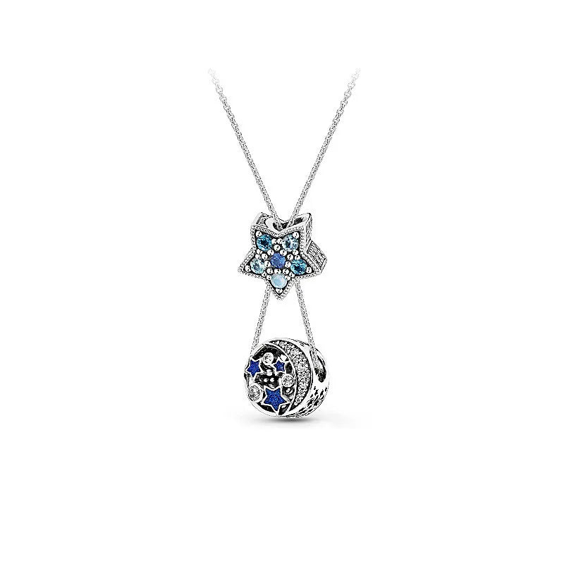 Sterling Silver Elegant Simple Style Inlay Hot Air Balloon Zircon Pendant Necklace