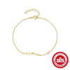 925 Sterling Silver English Letter Mama Electroplated Simple Geometric Women's Bracelet