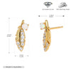 925 Sterling Silver Feather Earrings Inlaid Zircon Light Luxury Natural Design For Women