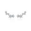 925 Sterling Silver Fivepointed Star Ear Studs For Women With Electroplating In Cold And Simple Style