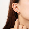 925 Sterling Silver Fivepointed Star Ear Studs For Women With Electroplating In Cold And Simple Style